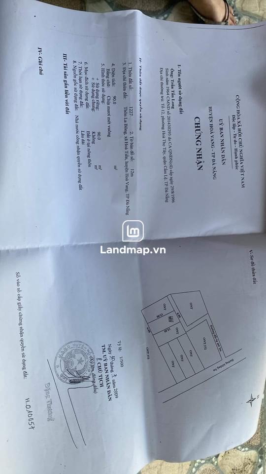 Bán Đất Nền Kiệt đường Bê Tông 3m Thôn La Bông Hòa Tiến Hòa Vang